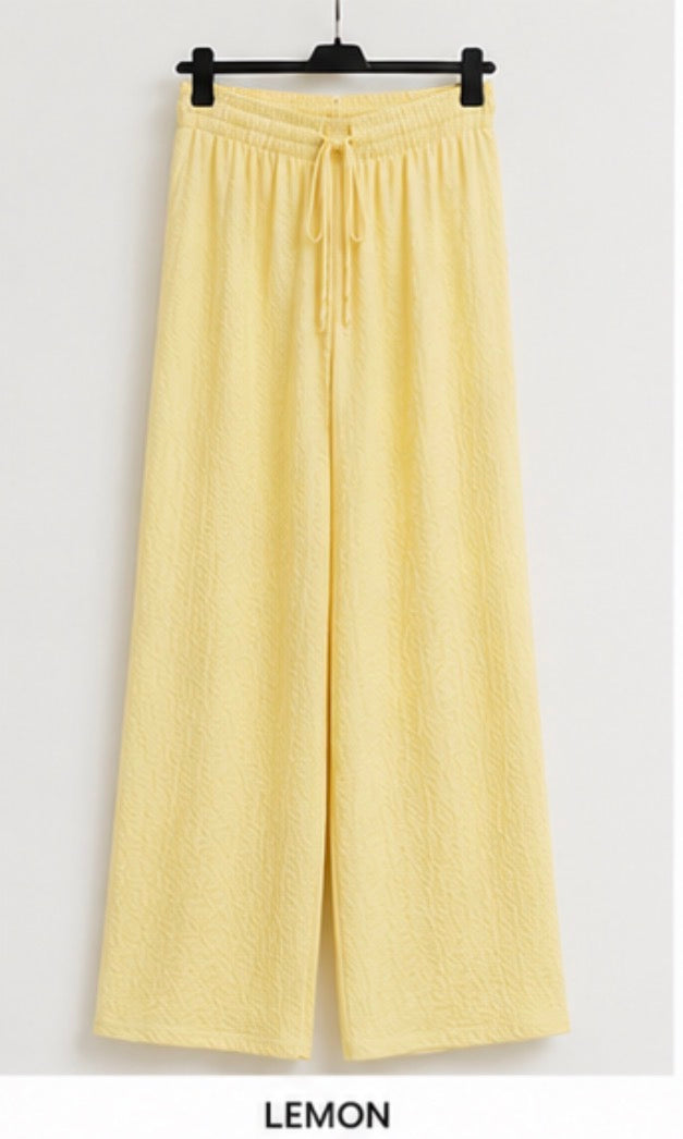 Ribbed wide leg trousers