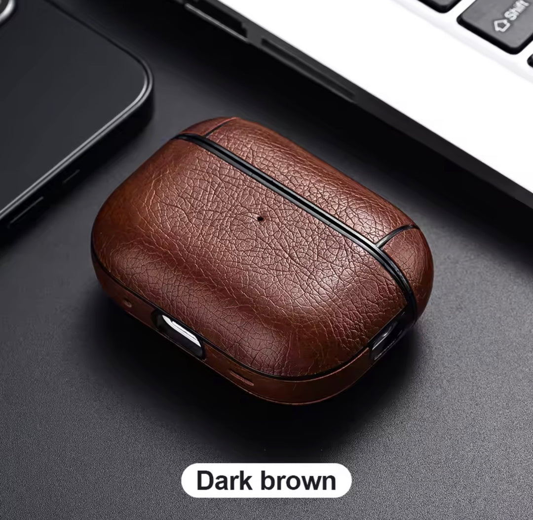 Dark brown airpod case.
