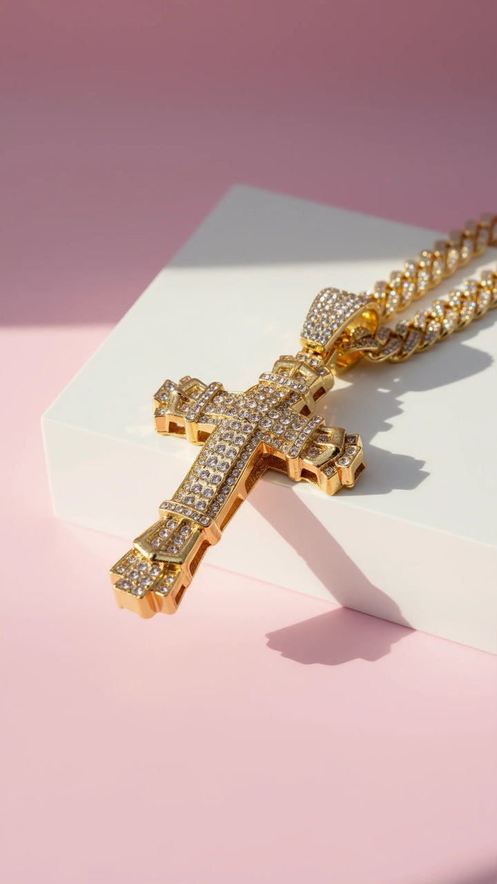 Magnum Stainless Steel Crystal Pendant Necklace