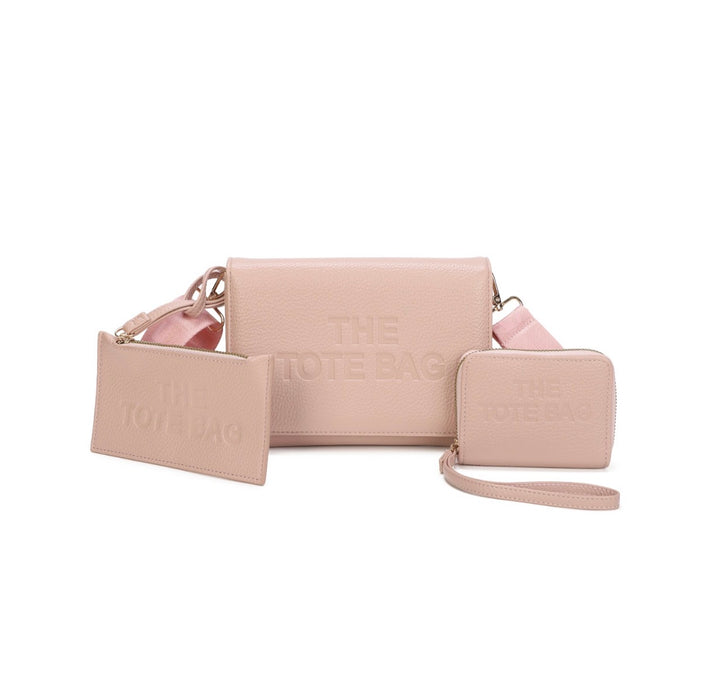     RFID protected handbag set with wallet and pouch