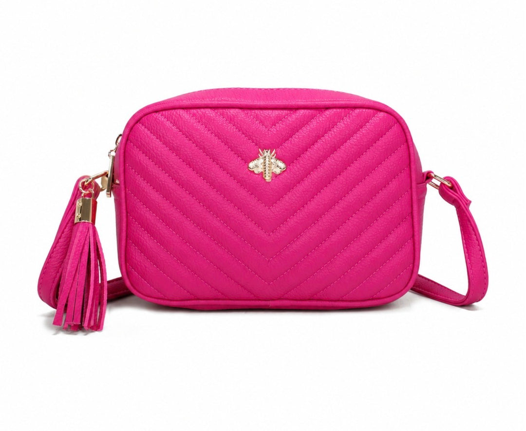 Quilted Bee Detail Crossbody Bag