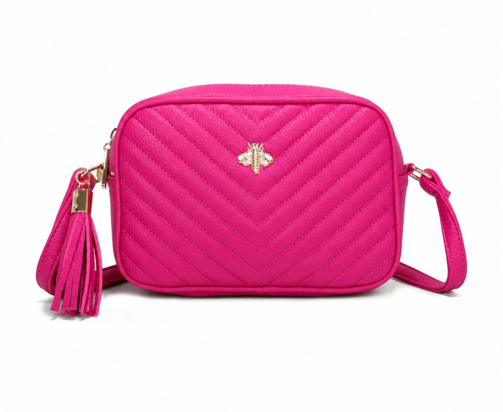 Quilted Bee Detail Crossbody Bag