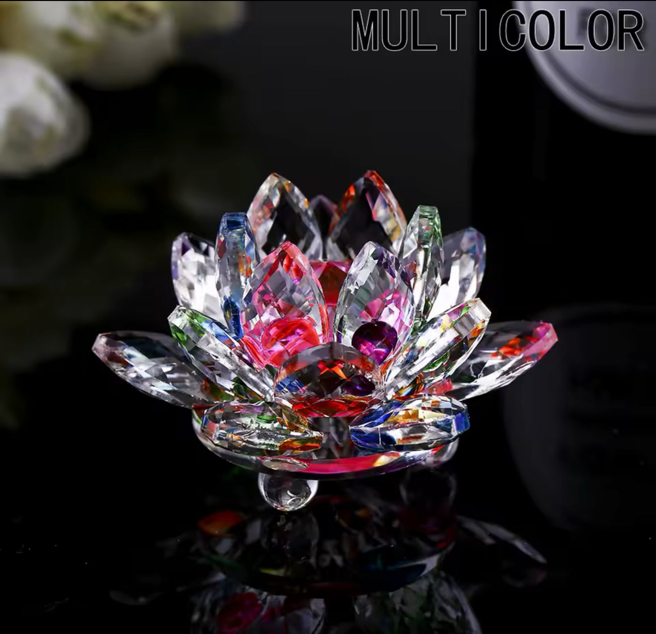 Crystal lotus flower figurine