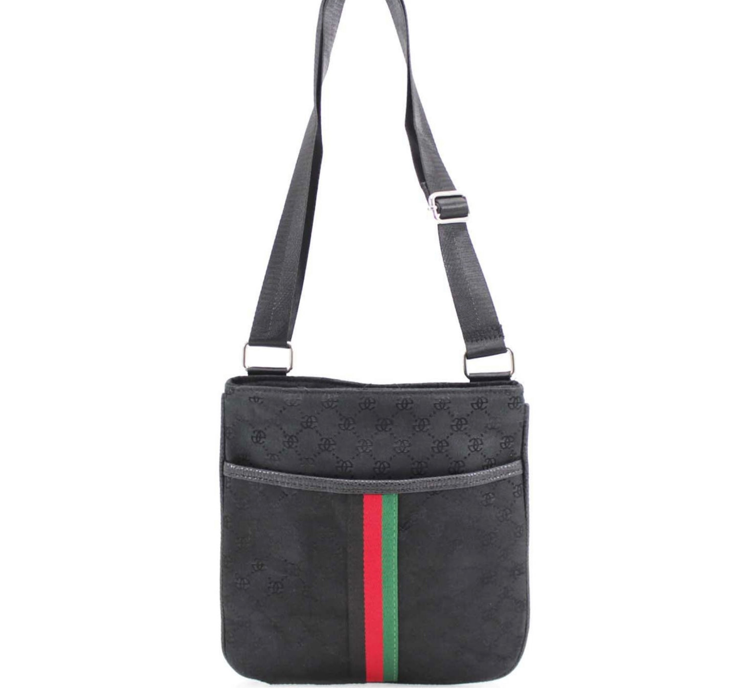 Stripe patterned unisex crossbody bag