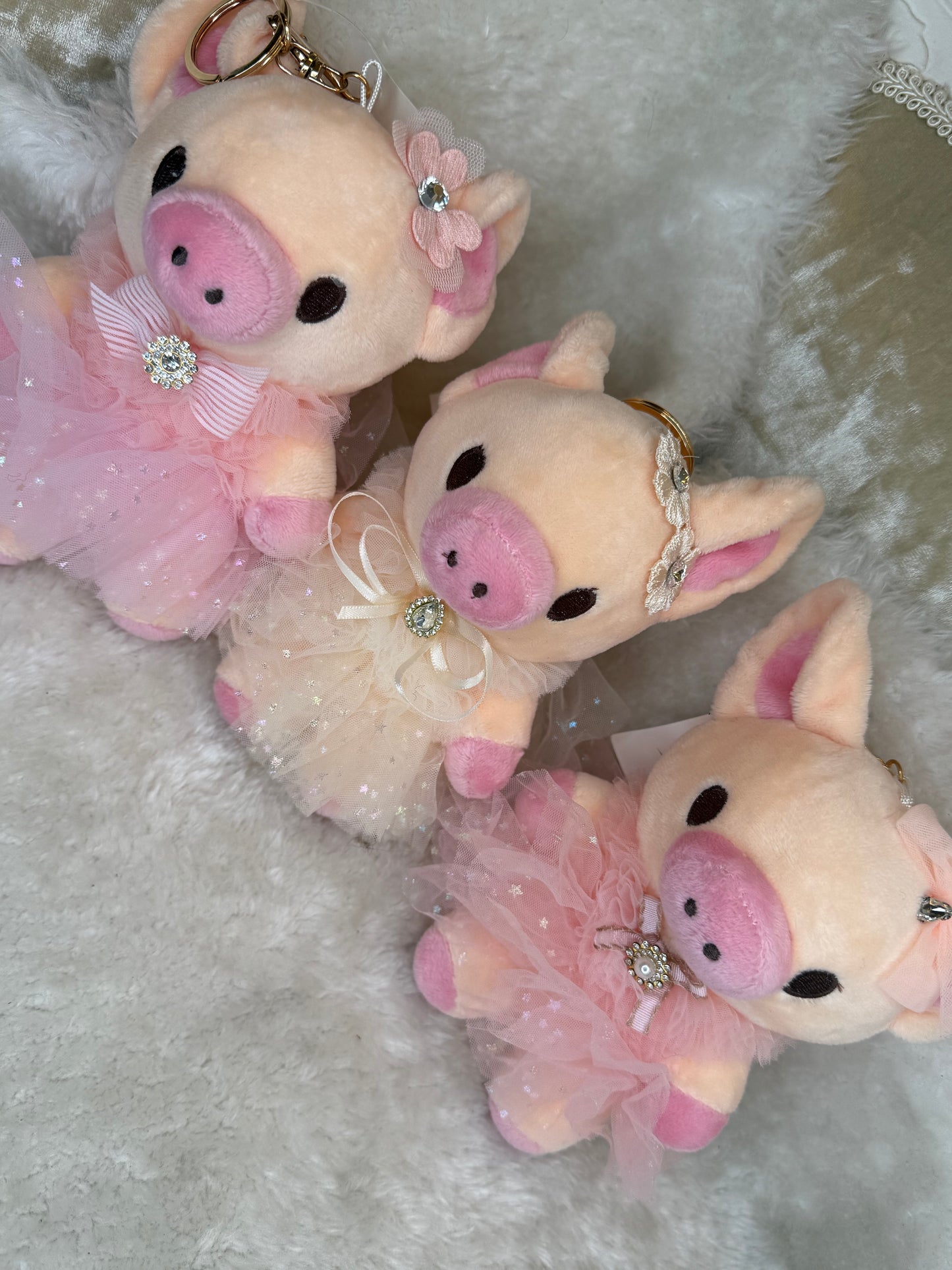 Pig Soft Teddy Key Ring