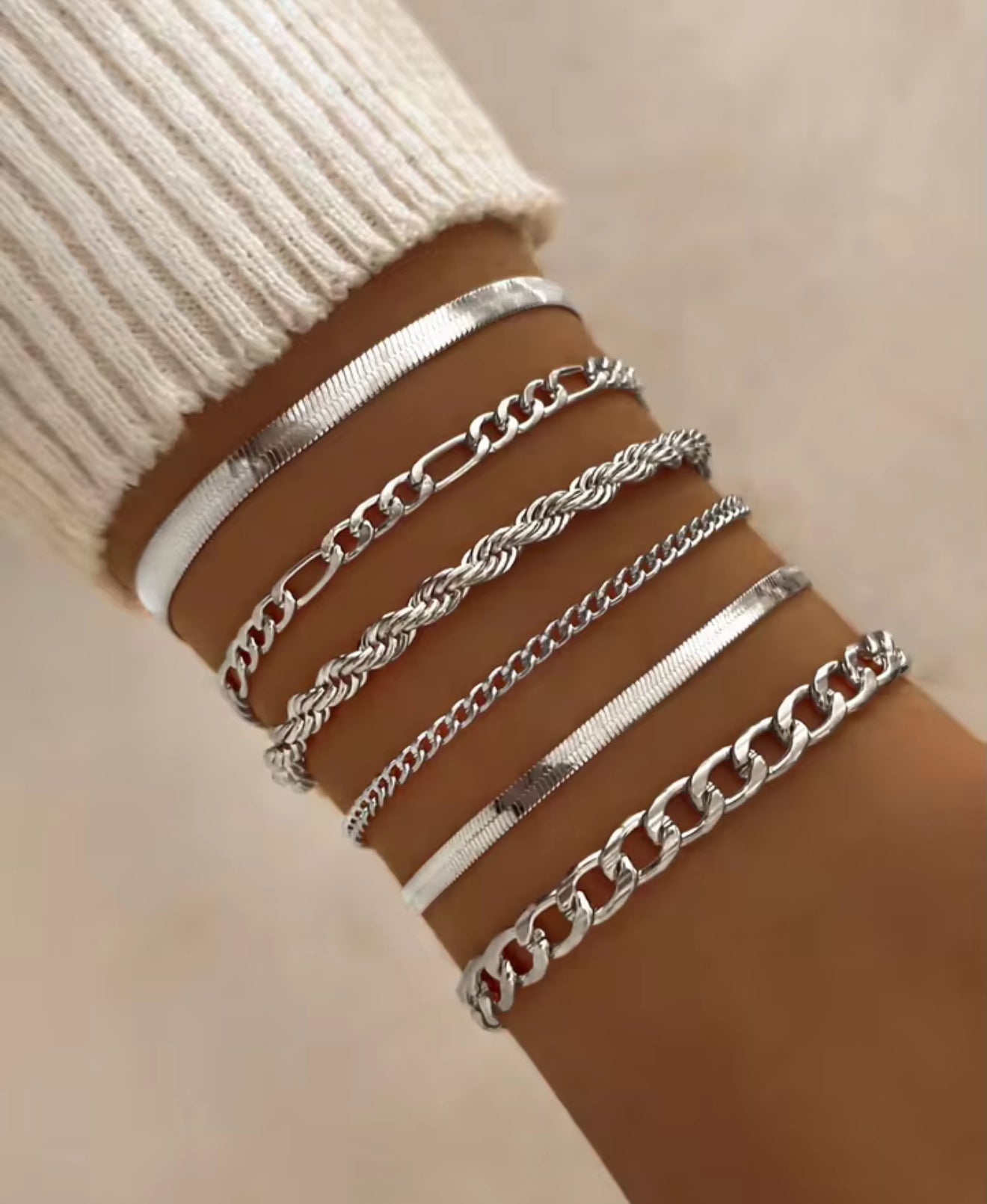 Chain bracelet stack set