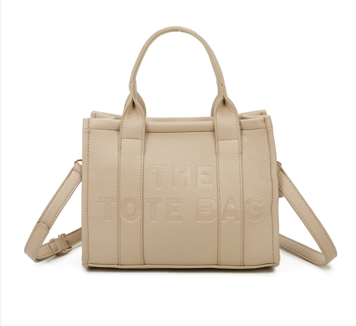 Debossed small tote handbag