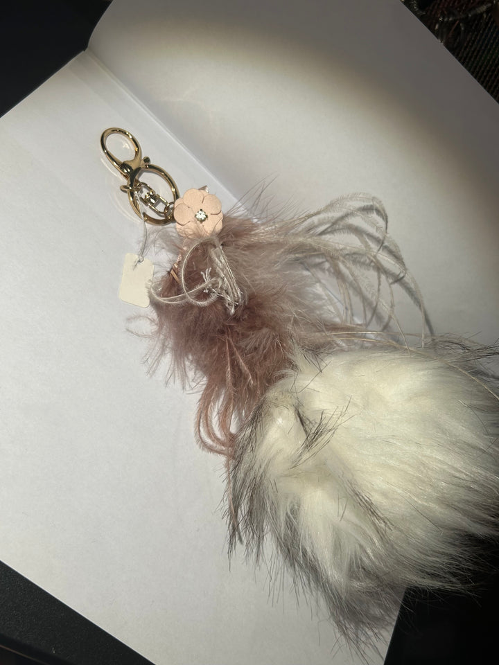 Fur pompom keyring
