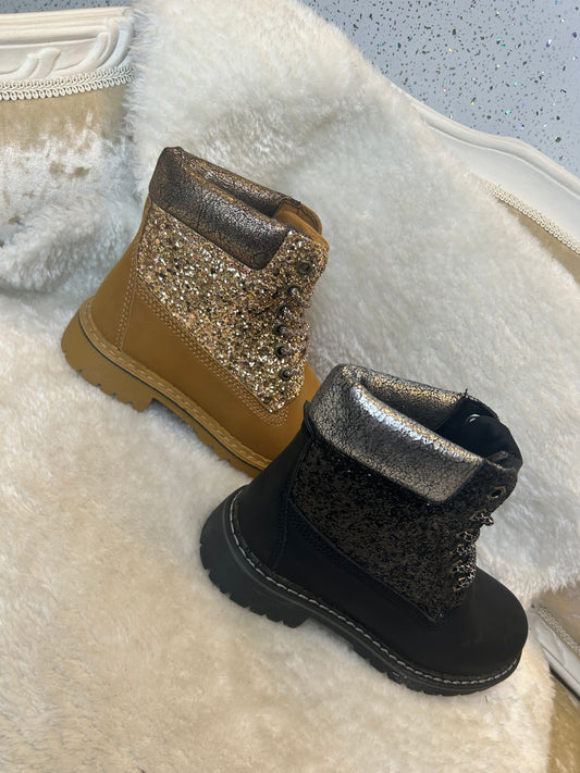 Girls crystal embellished sparkly walking boots 