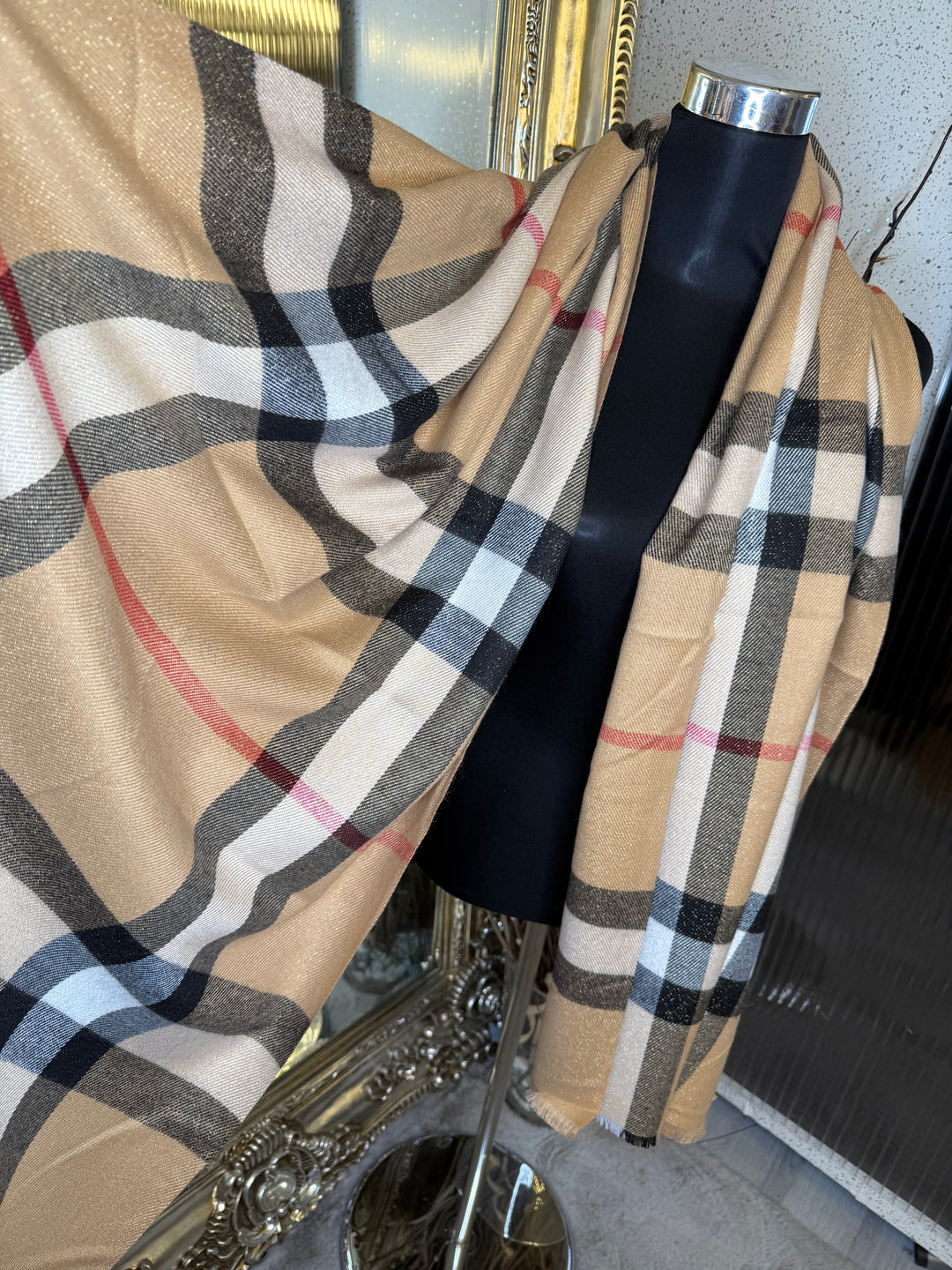 Sparkly checked scarf