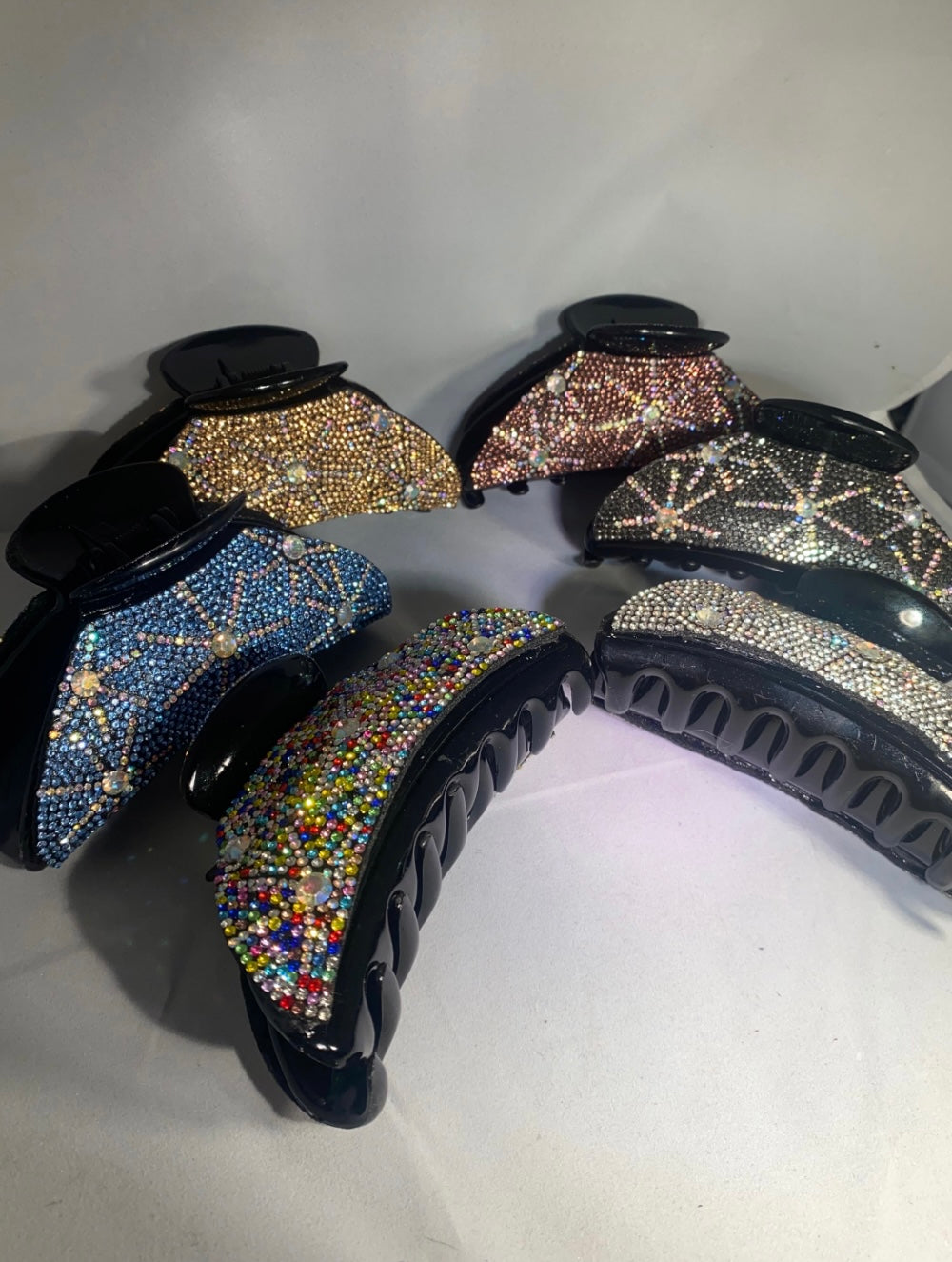 Glitter gem hair clips