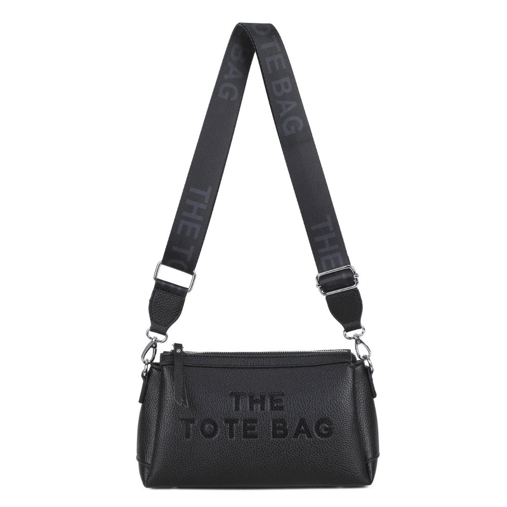 Women’s crossbody handbag with embossed tote bag detail and adjustable shoulder strap available in multiple colours
