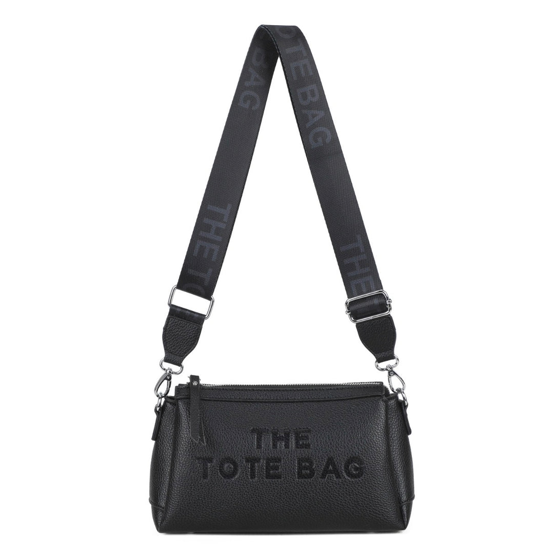 Women’s crossbody handbag with embossed tote bag detail and adjustable shoulder strap available in multiple colours