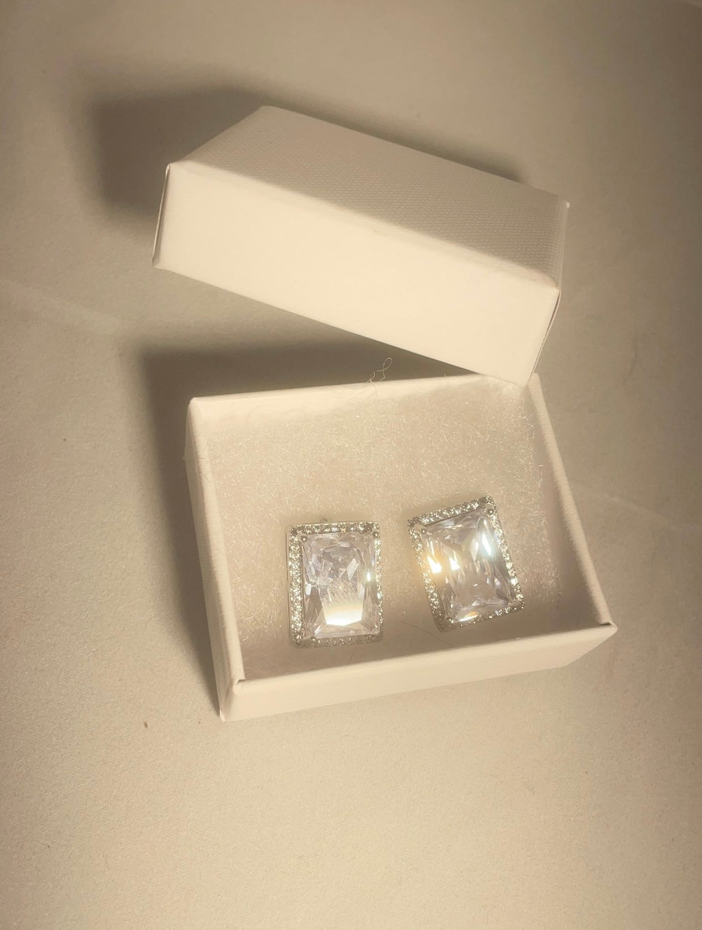 Rectangle crystal earrings