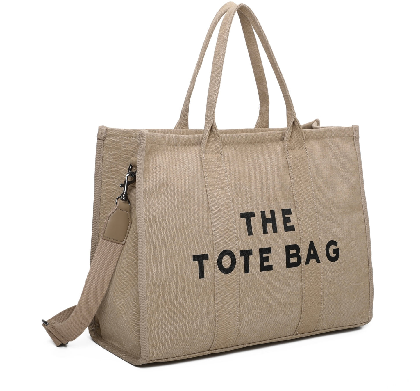 Large canvas tote handbag