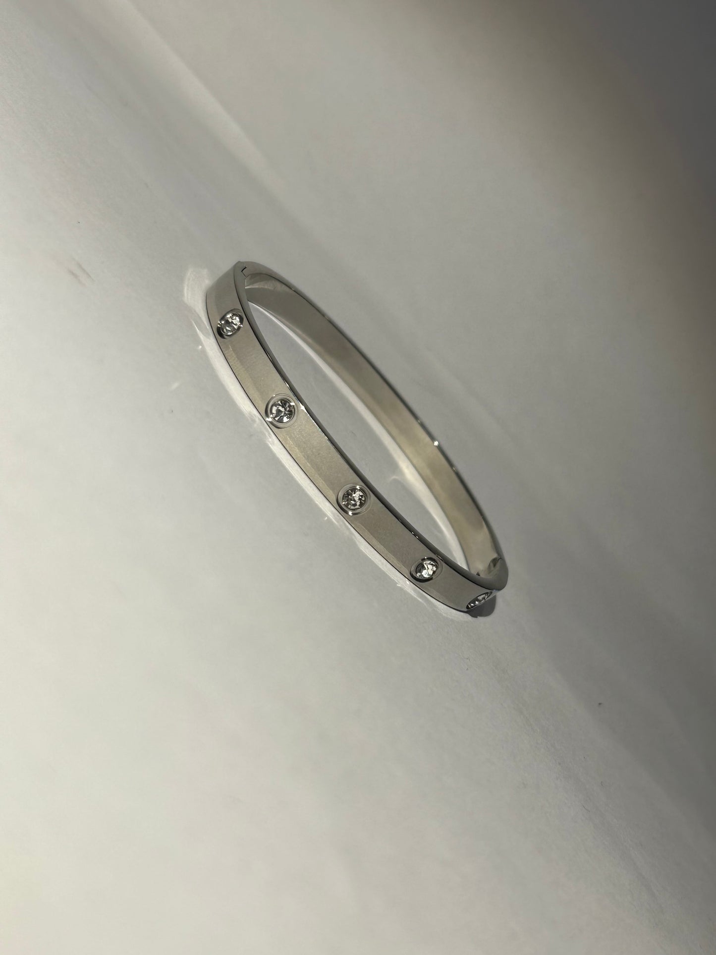 Silver gem bangle bracelet