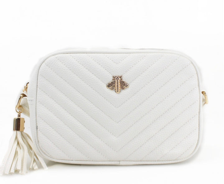 Quilted Bee Detail Crossbody Bag