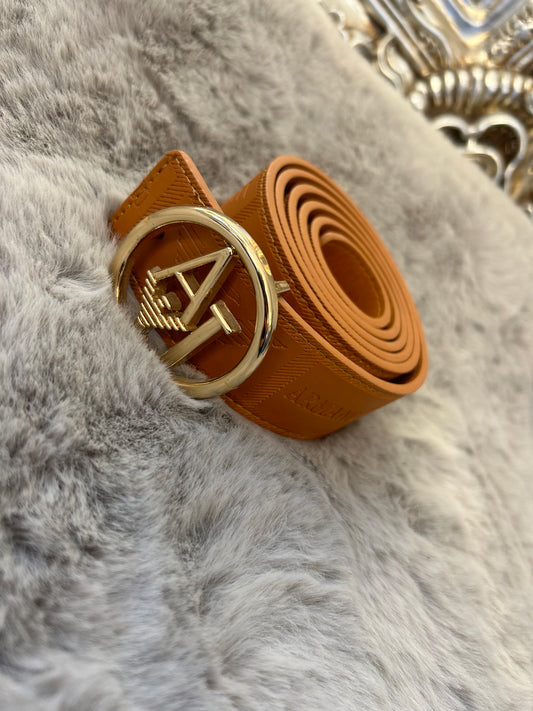 Brown and gold belt