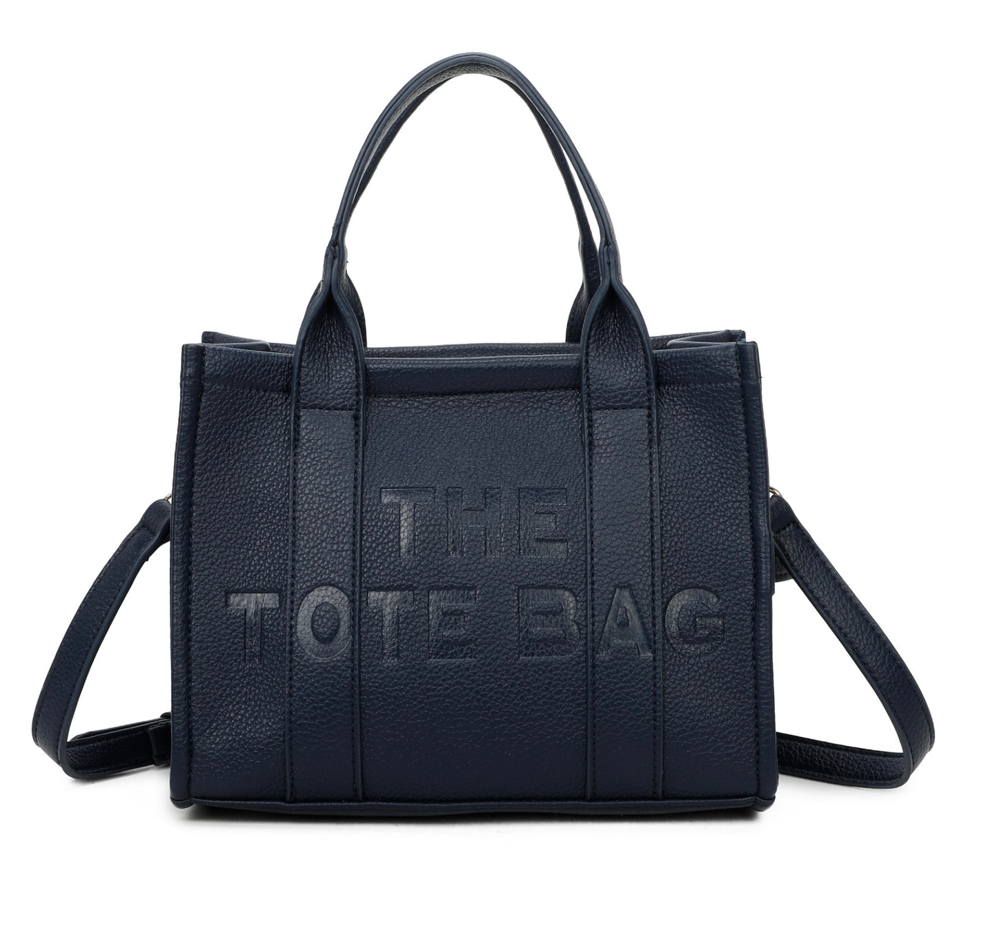 Debossed small tote handbag