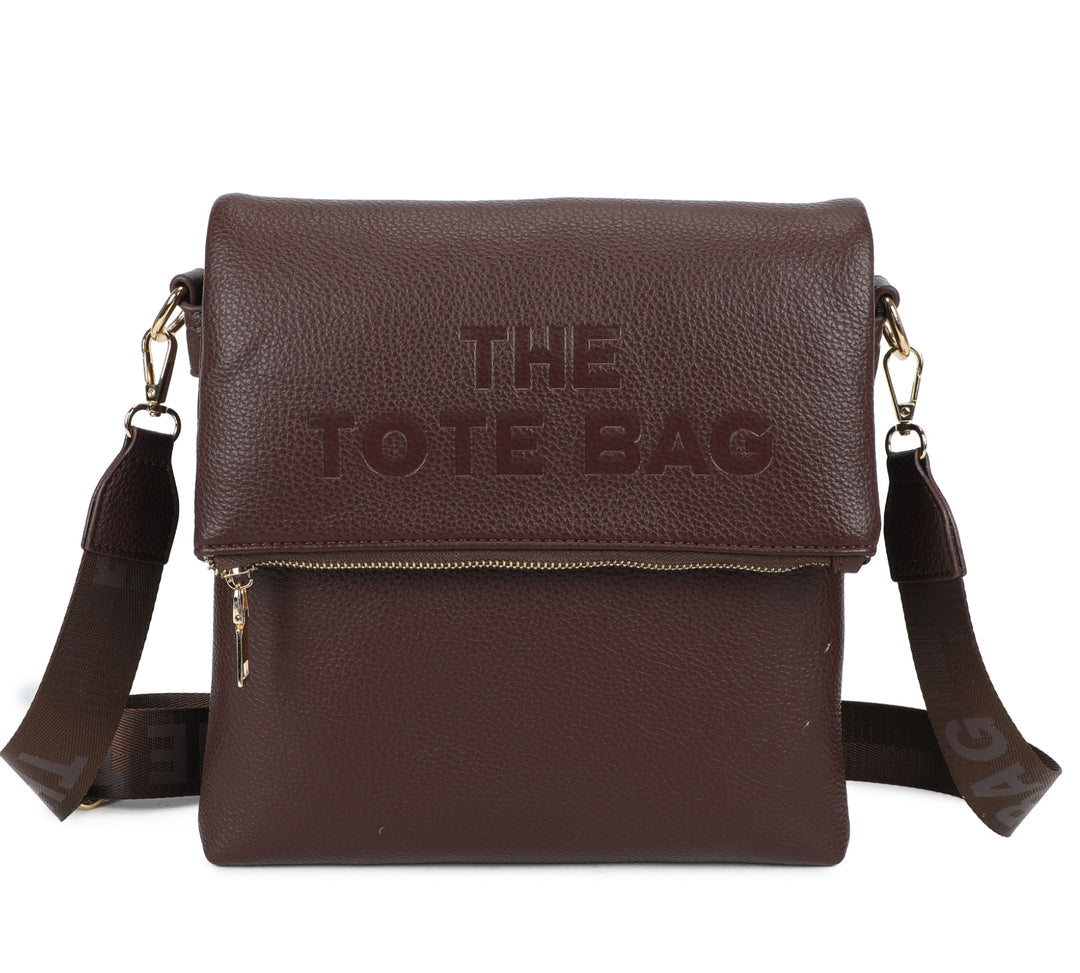 coffee leather tote bag with &