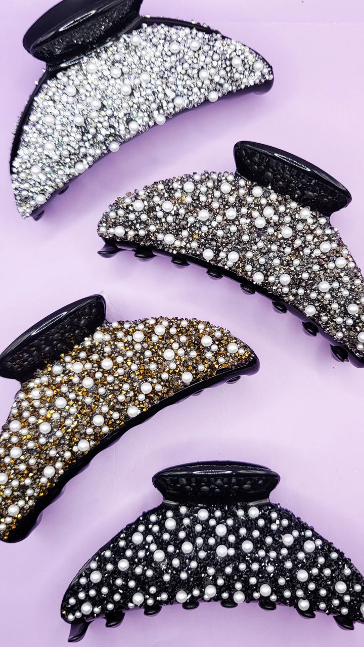 Crystal pearl style hair clips