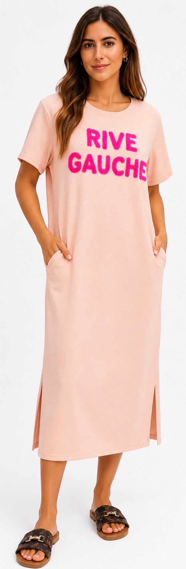 Rive Gauche Midi Dress with side splits