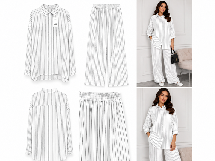 Pinstripe Shirt &amp; Trouser Co-Ord Set