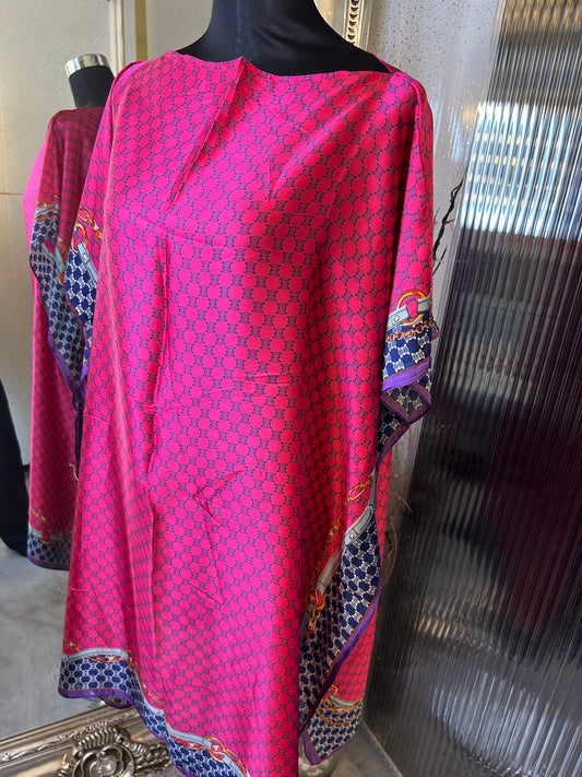 Fuchsia and purple outlined kaftan