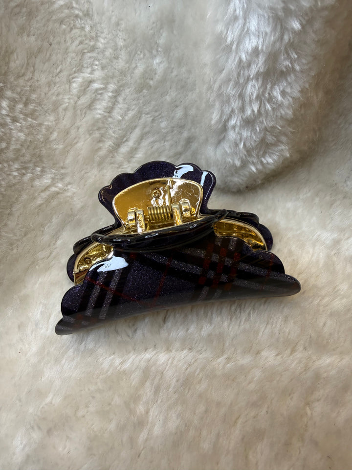 Sparkly checked hair clips