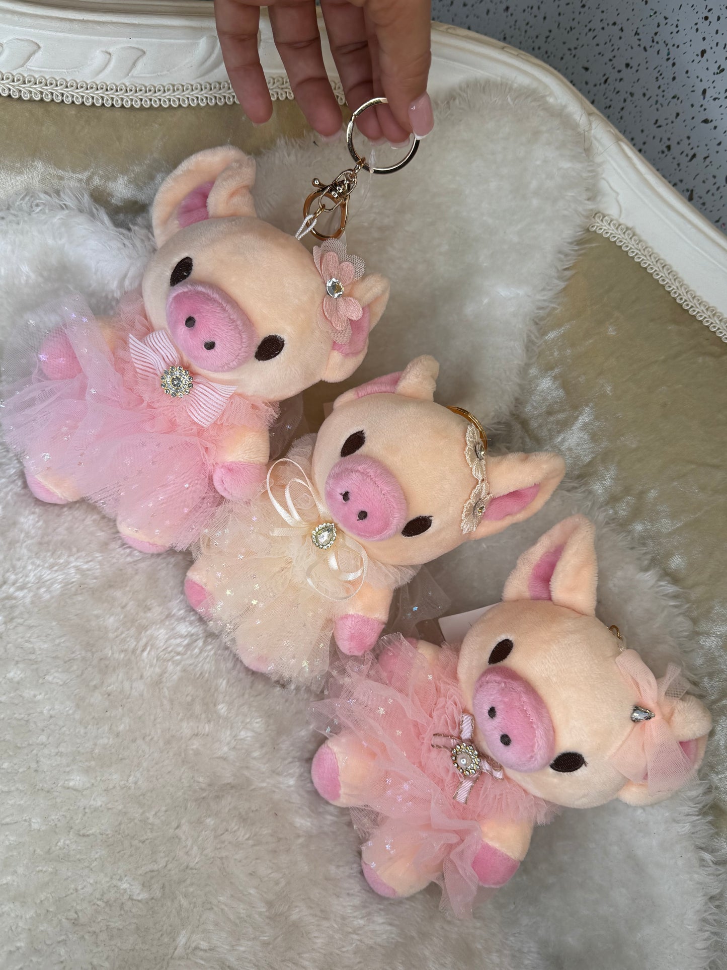 Pig Soft Teddy Key Ring