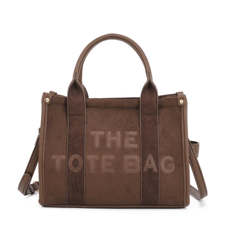 Small Faux Suede Tote Bag