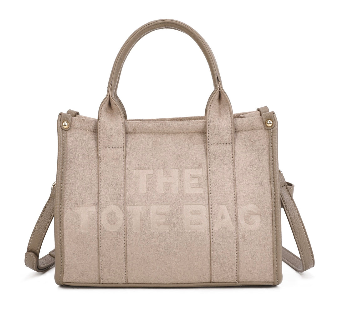 Small Faux Suede Tote Bag