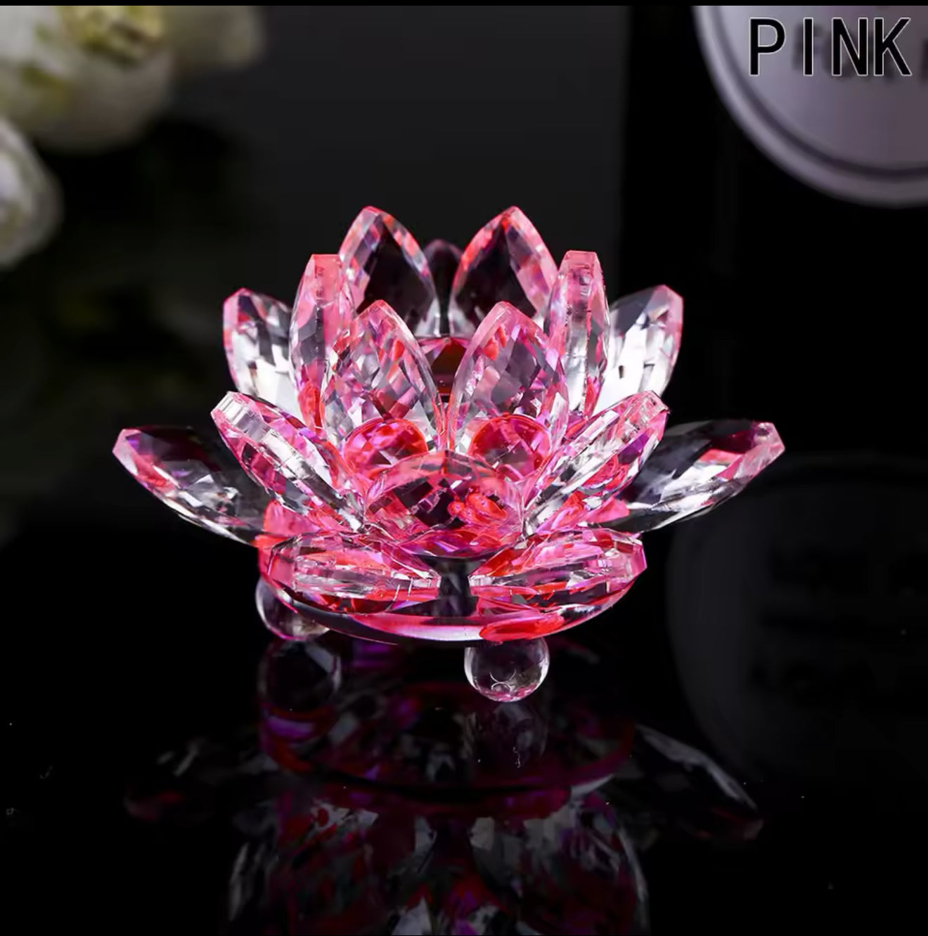 Crystal lotus flower figurine