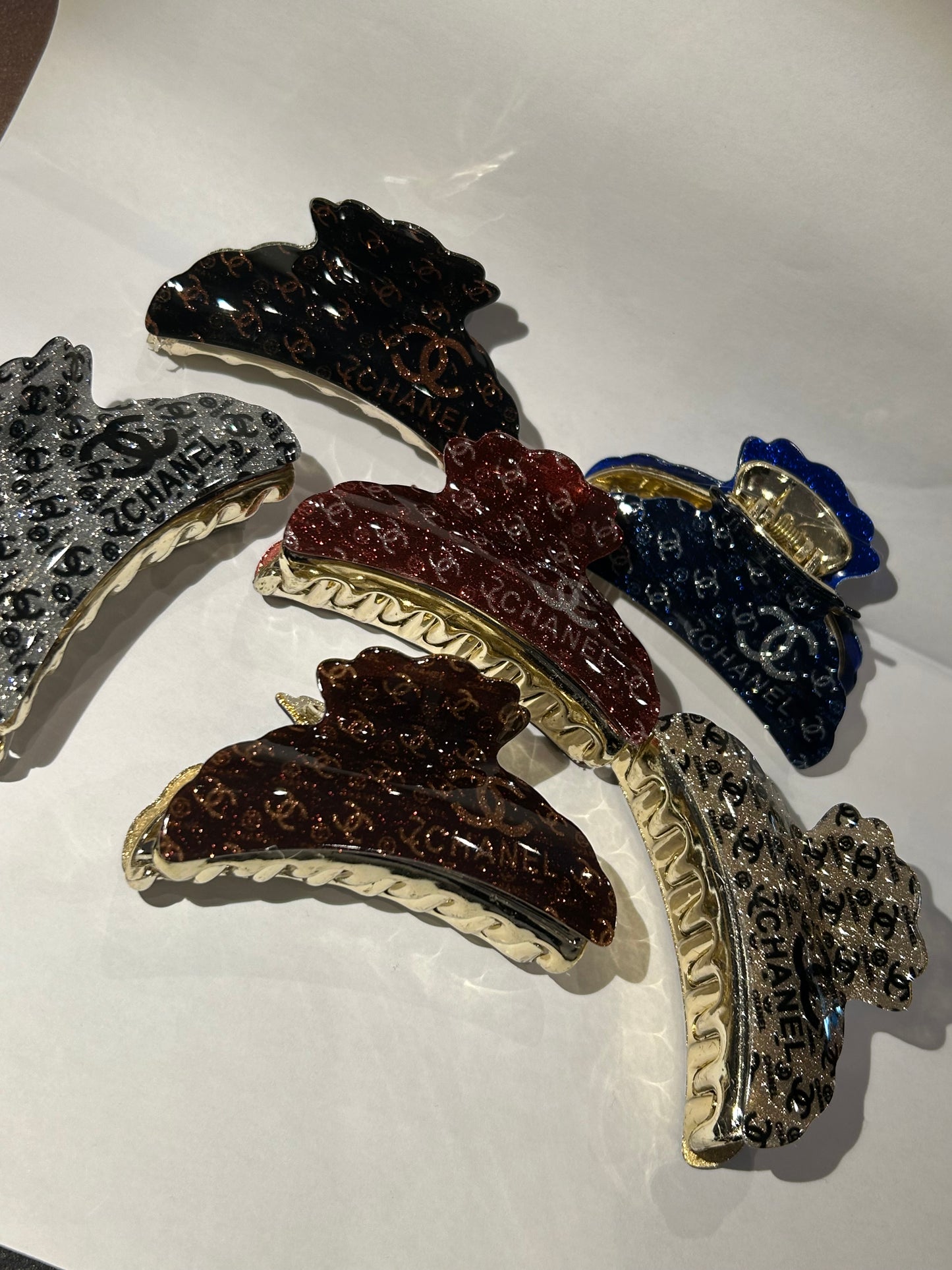 Glitter letter hair clips