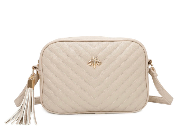 Quilted Bee Detail Crossbody Bag