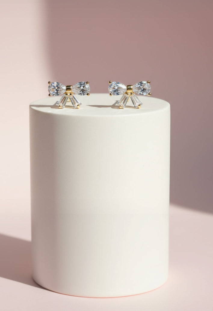 Bow Crystal Stud Earrings
