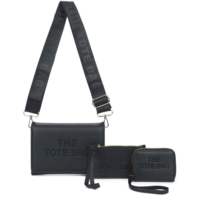 3 in 1 Crossbody Tote Bag Set with Matching Purse &amp; Wristlet