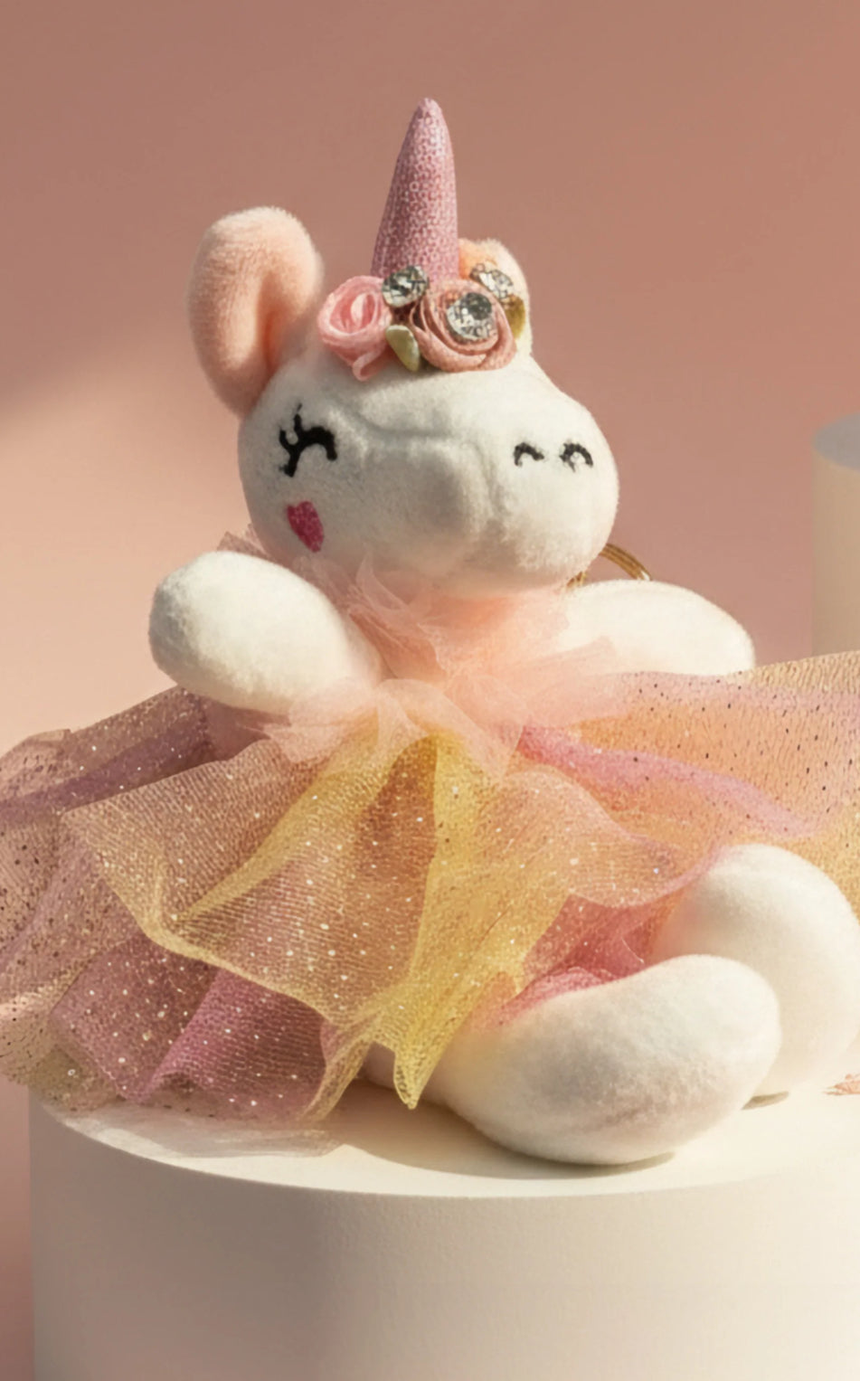 Unicorn soft teddy keyring