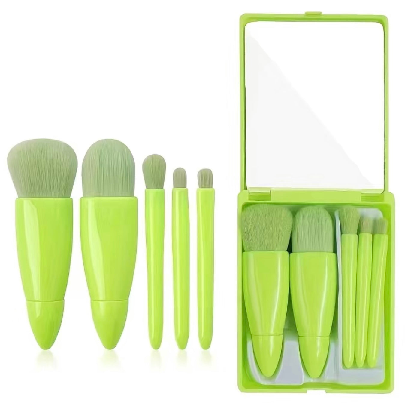 Neon makeup brush set