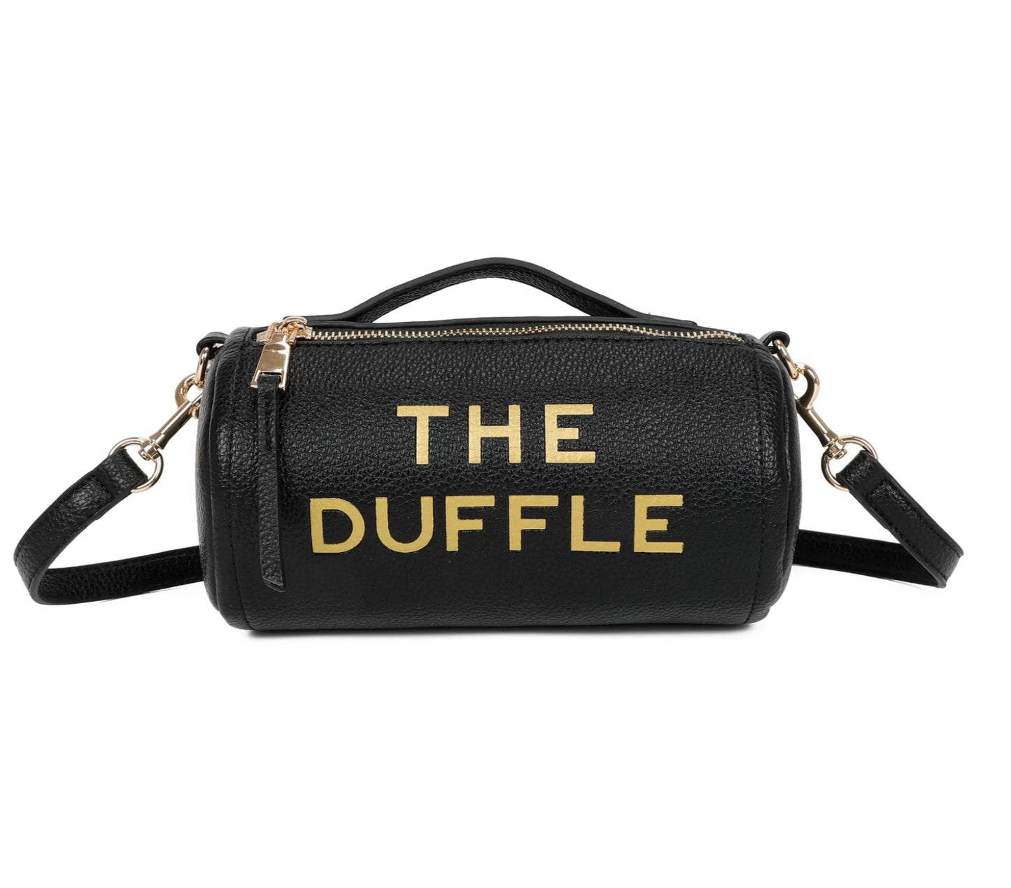 Duffle bag with gold letter detail