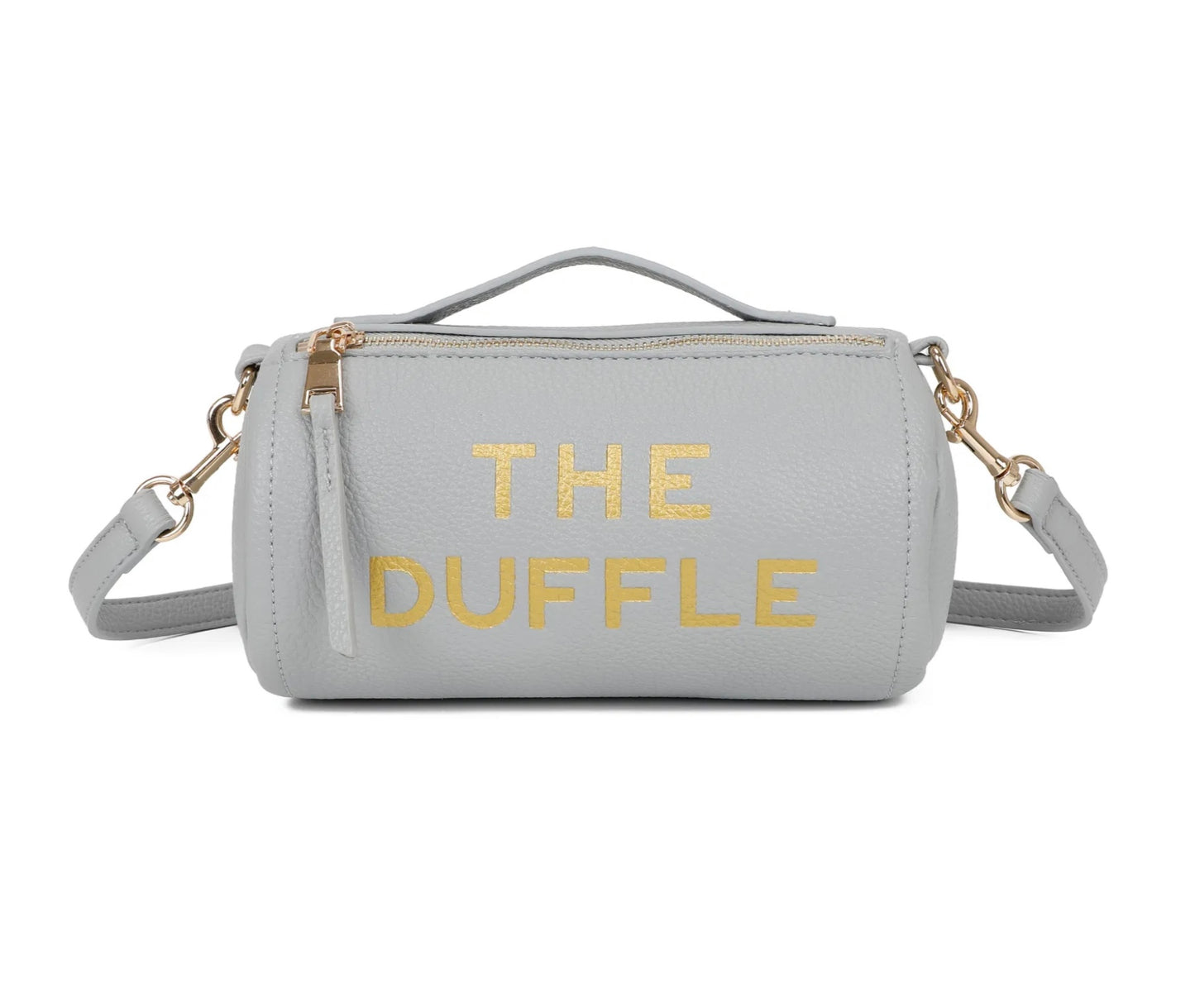 Duffle bag with gold letter detail