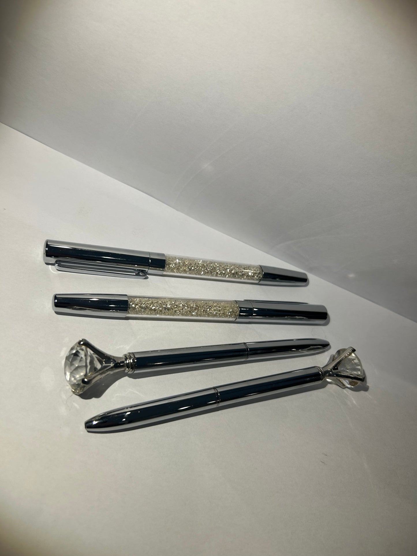 Crystal silver pens