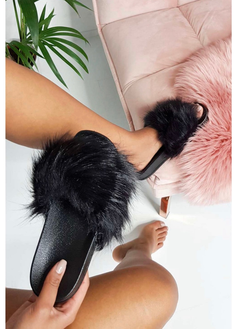 Faux Fur Sliders