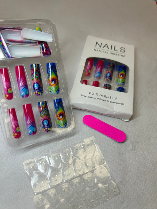 Colourful false nails