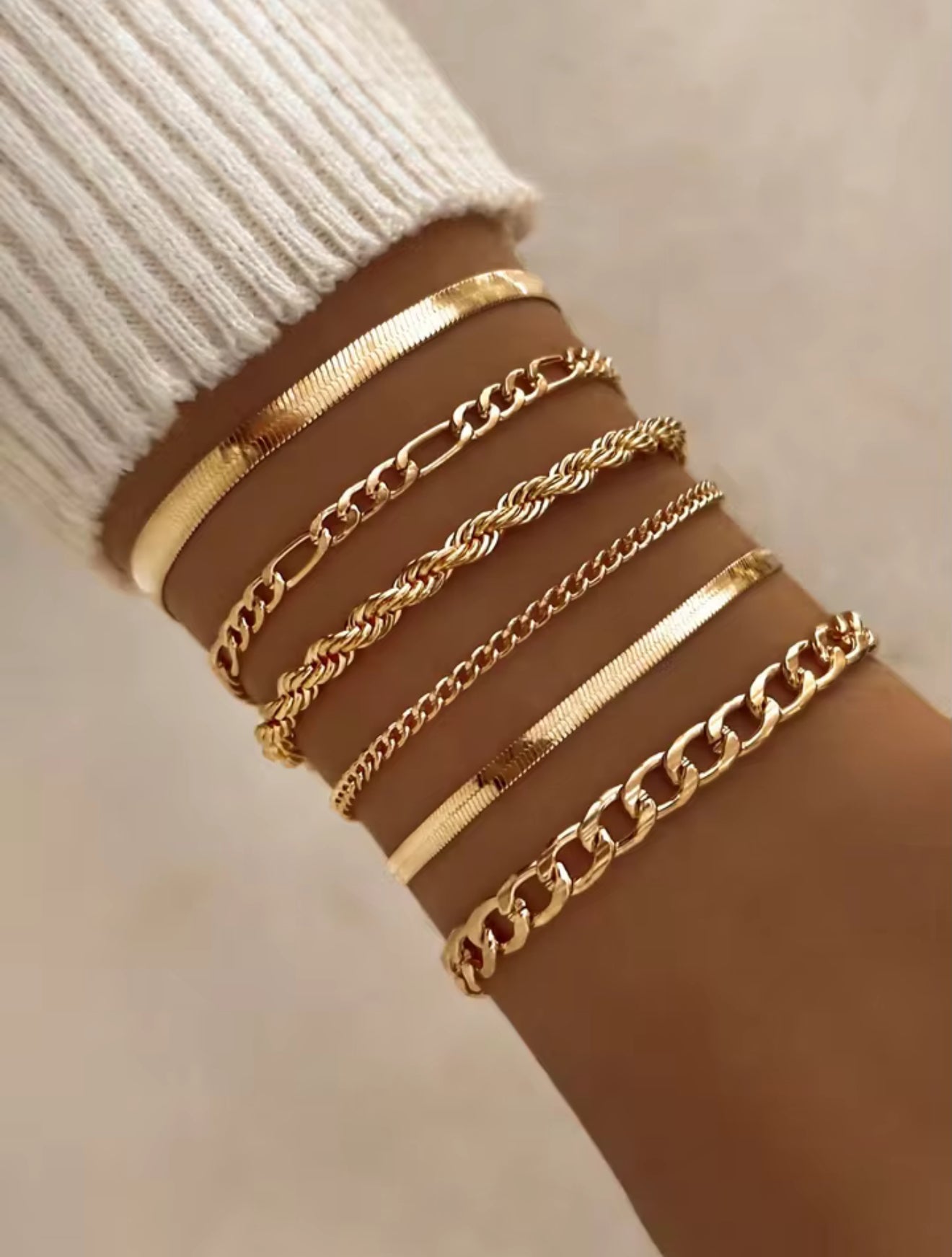 Chain bracelet stack set