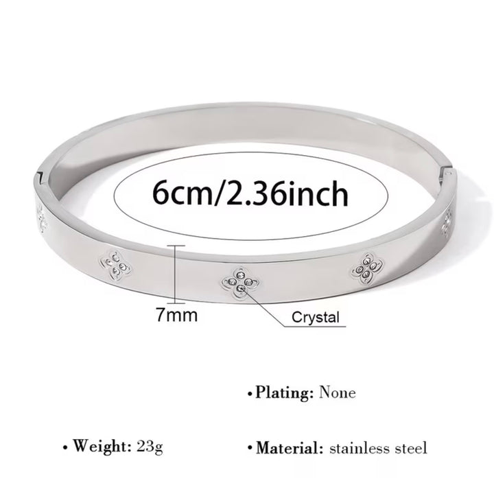 Luxury Silver Or Gold Crystal Bangle Bracelet Set