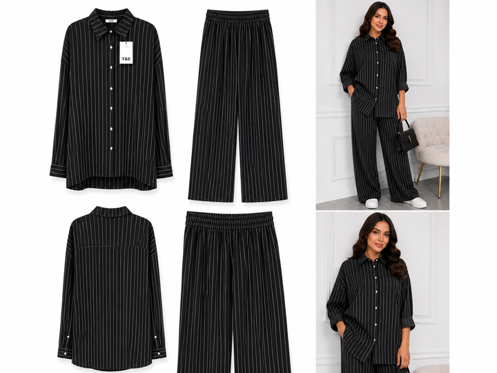 Pinstripe Shirt &amp; Trouser Co-Ord Set