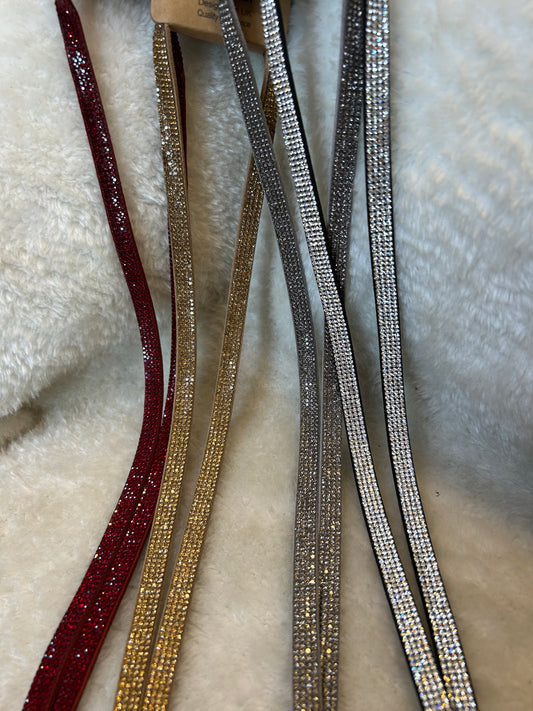 Four glittery gem detail necklace lanyards  in different colours