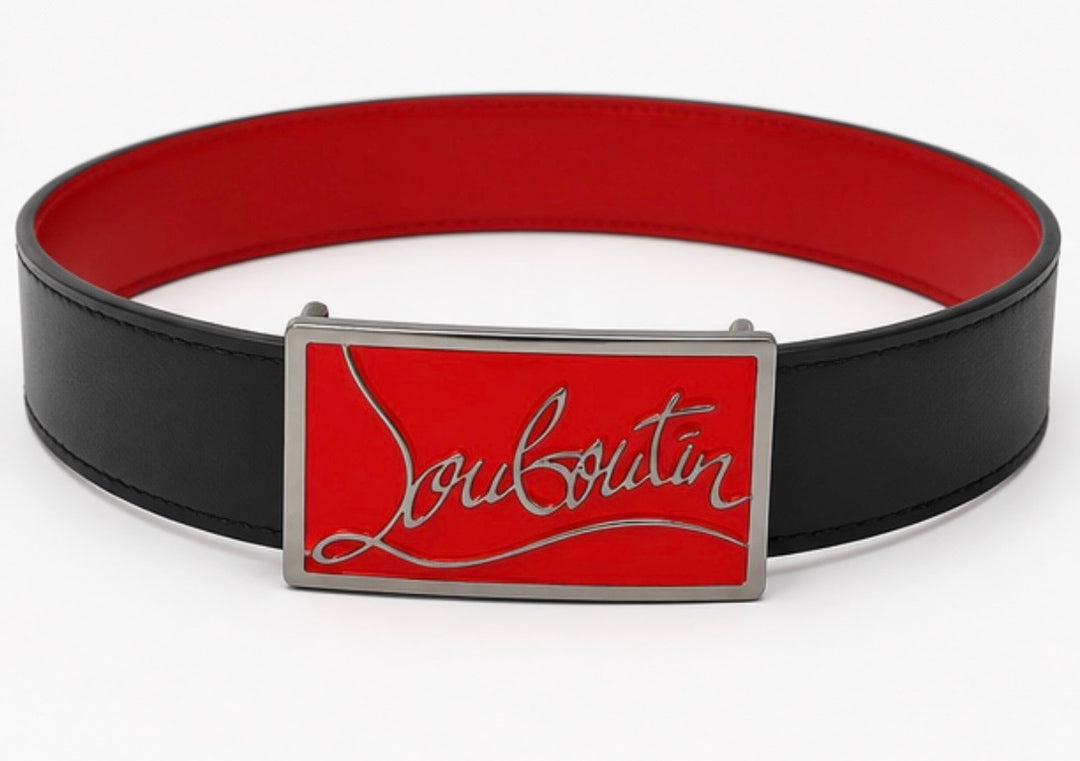 Black and red detail belt 