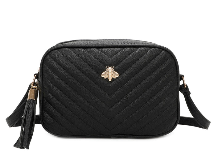 Quilted Bee Detail Crossbody Bag
